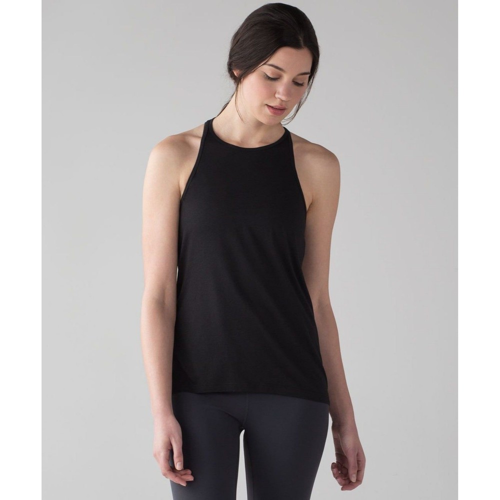 Lululemon Trapeze Black Pima Cotton Modal Racerback Tank sz 4